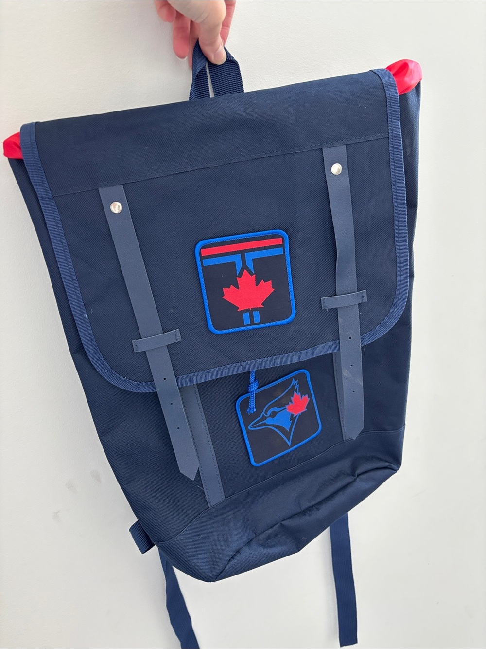 Blue jays, Baseball Navy Blue Backpack with Red Accent